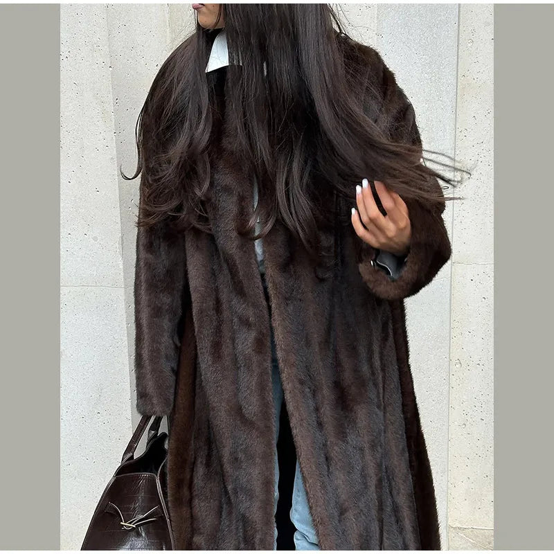 The Long Brown Cruelty-Free Fur Coat
