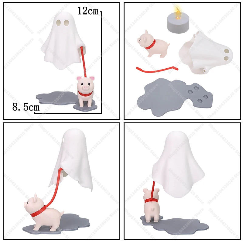 Ghost & Dog Night Light — Warm Halloween Glow
