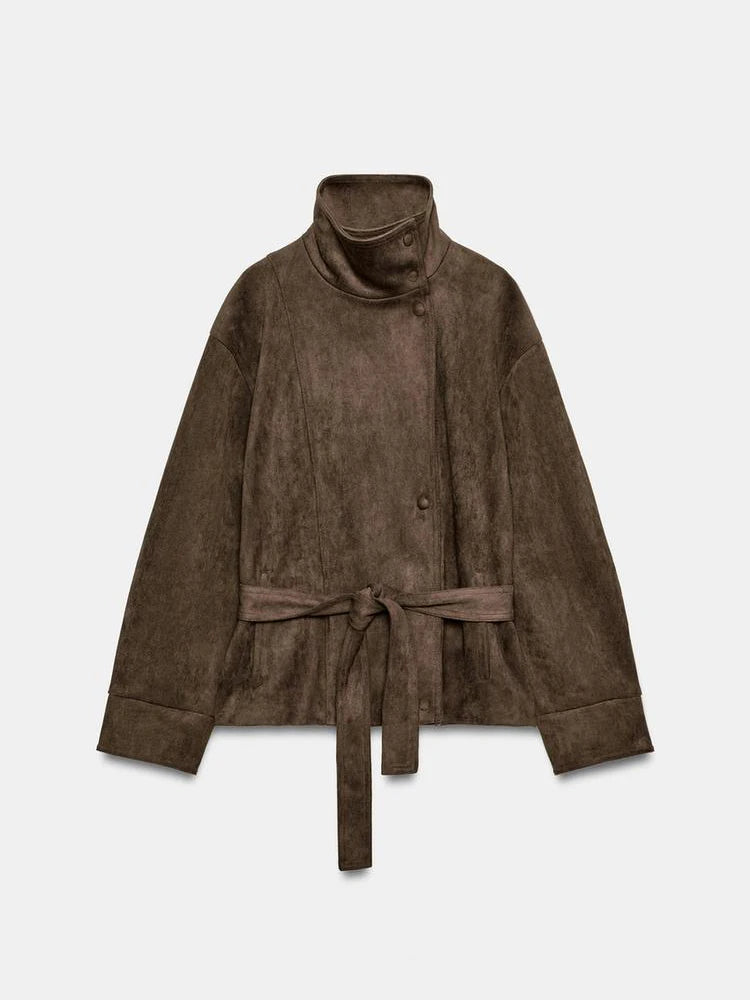 The Tie-Waist Cruelty-Free Suede Jacket