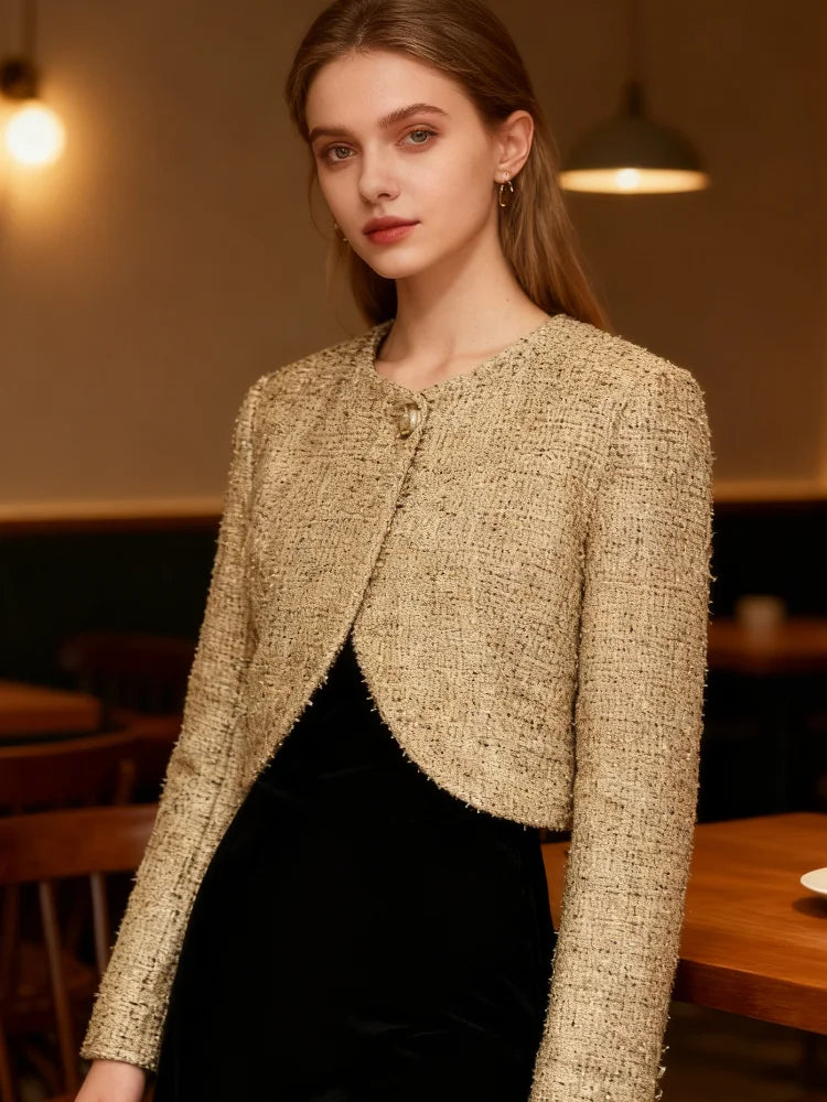 The Metallic Tweed Cropped Jacket