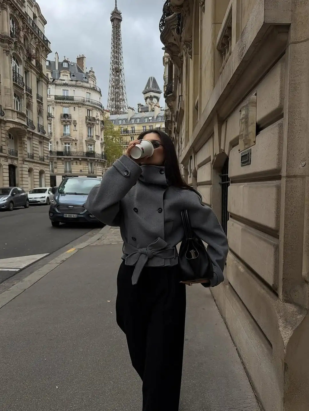 The High-Collar Lace-Up Overcoat