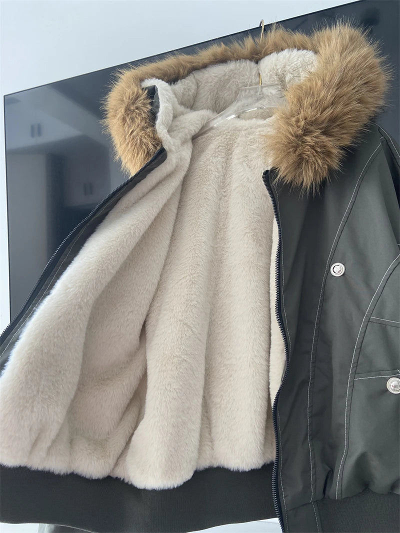 The Fur-Trim Hooded Cropped Parka — product view 4