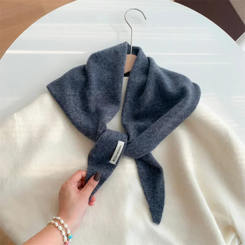 The Knit Wool Triangle Scarf