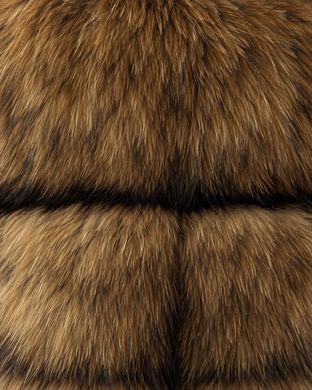 The Hooded Asiatic Raccoon Fur Coat in Natural, hooded — detail view