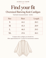 The Oversized Batwing Knit Cardigan — size guide