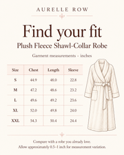 The Plush Fleece Shawl-Collar Robe — size guide