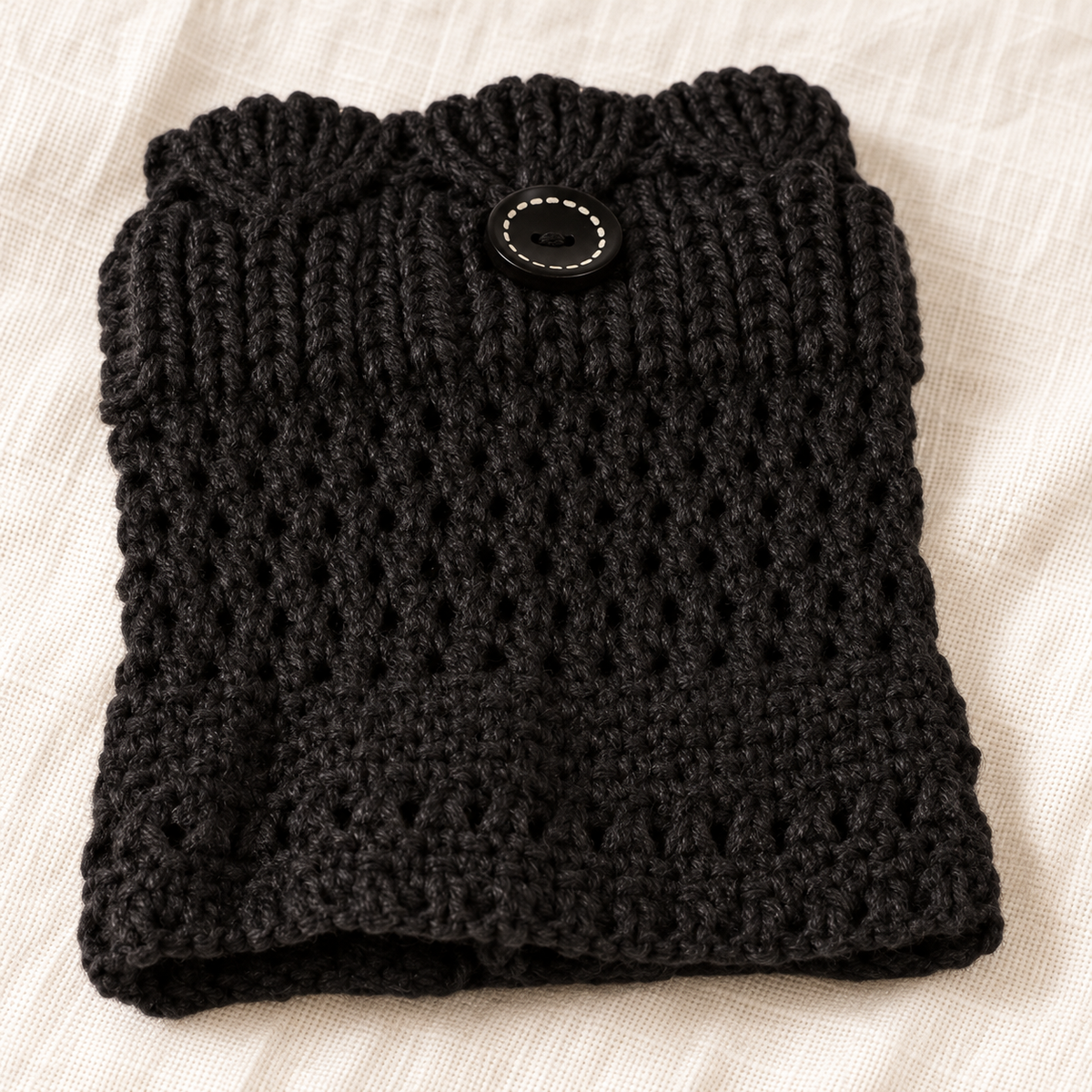 The Crochet Knit Boot Cuffs — crochet button detail