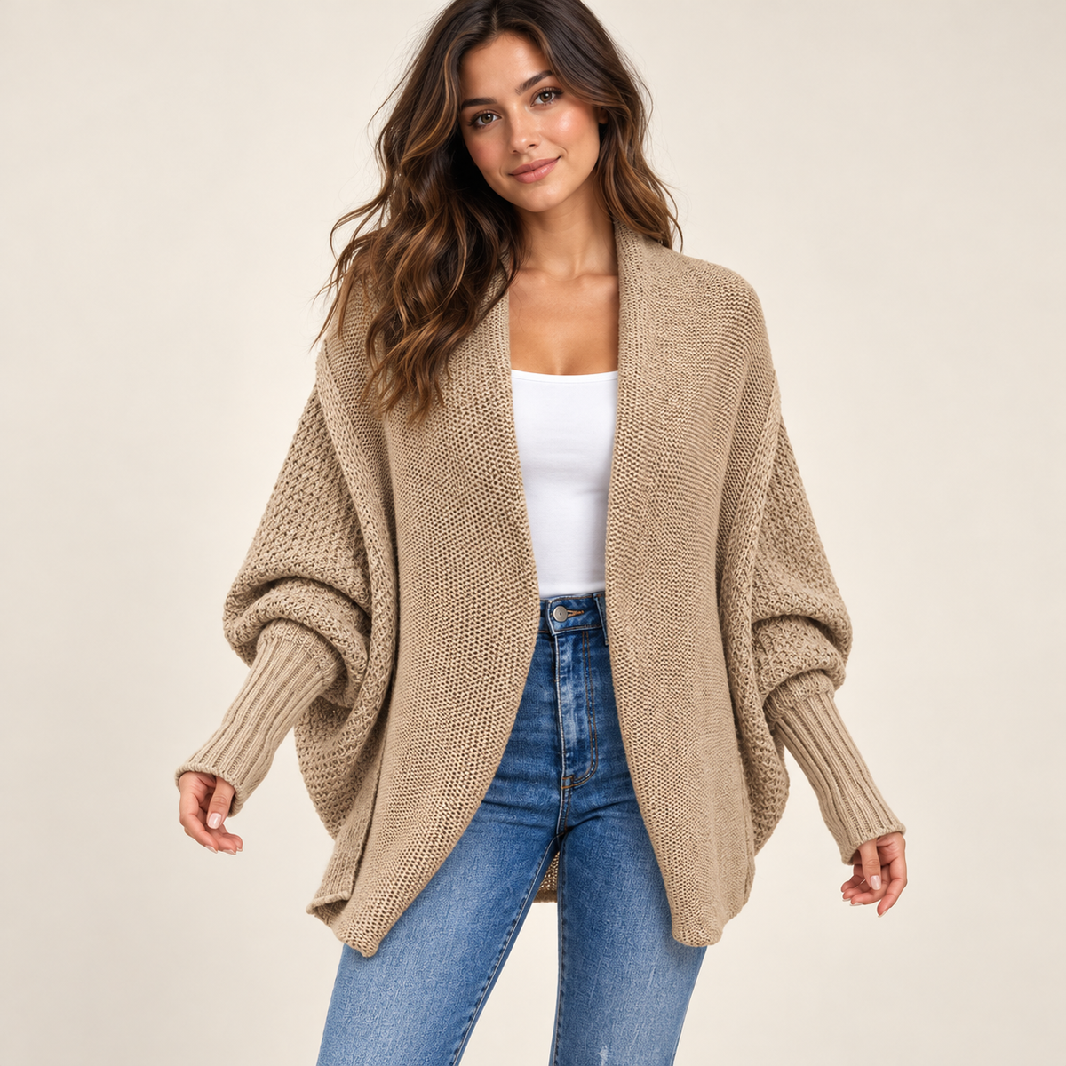 The Oversized Batwing Knit Cardigan — hero square
