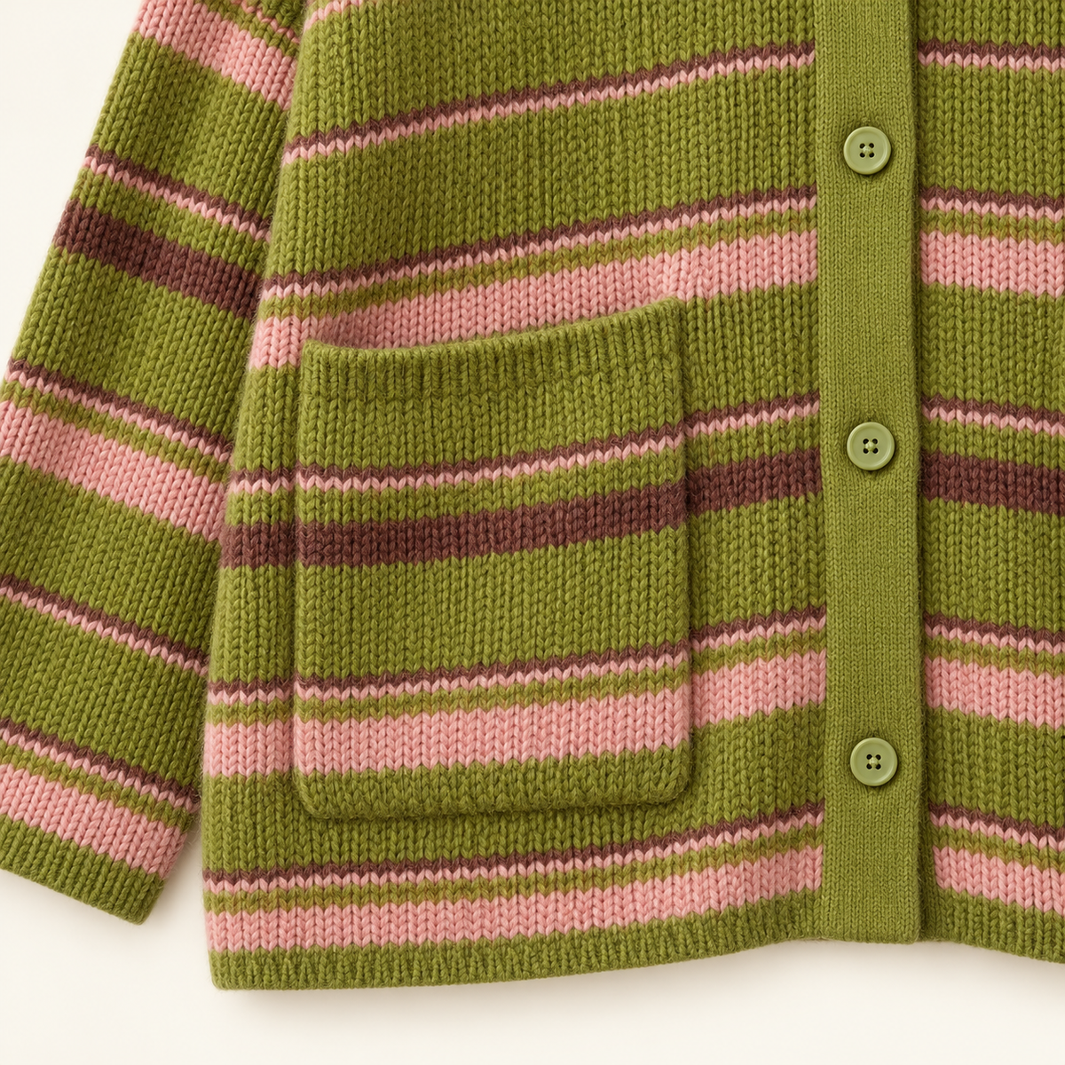 The Striped Boyfriend Cardigan — detail view