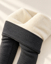 Fleece-Lined Sculpting Leggings — grey textured — Aurelle Row