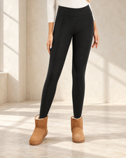 Fleece-Lined Flare Leggings — black style5 — Aurelle Row