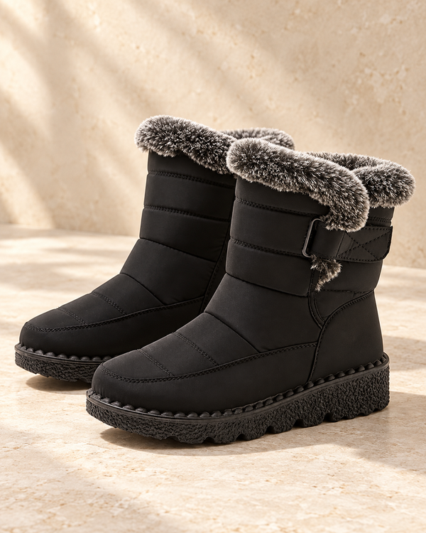 Fur-Lined Winter Ankle Boots — black — Aurelle Row