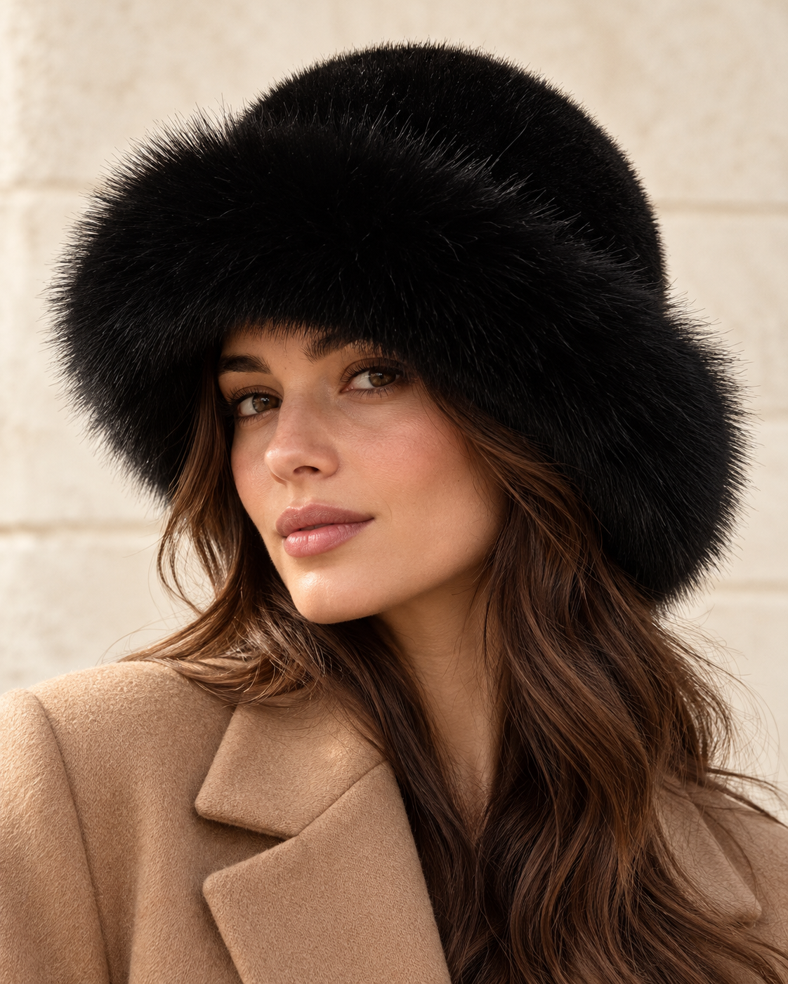 Fluffy Bucket Hat — black — Aurelle Row