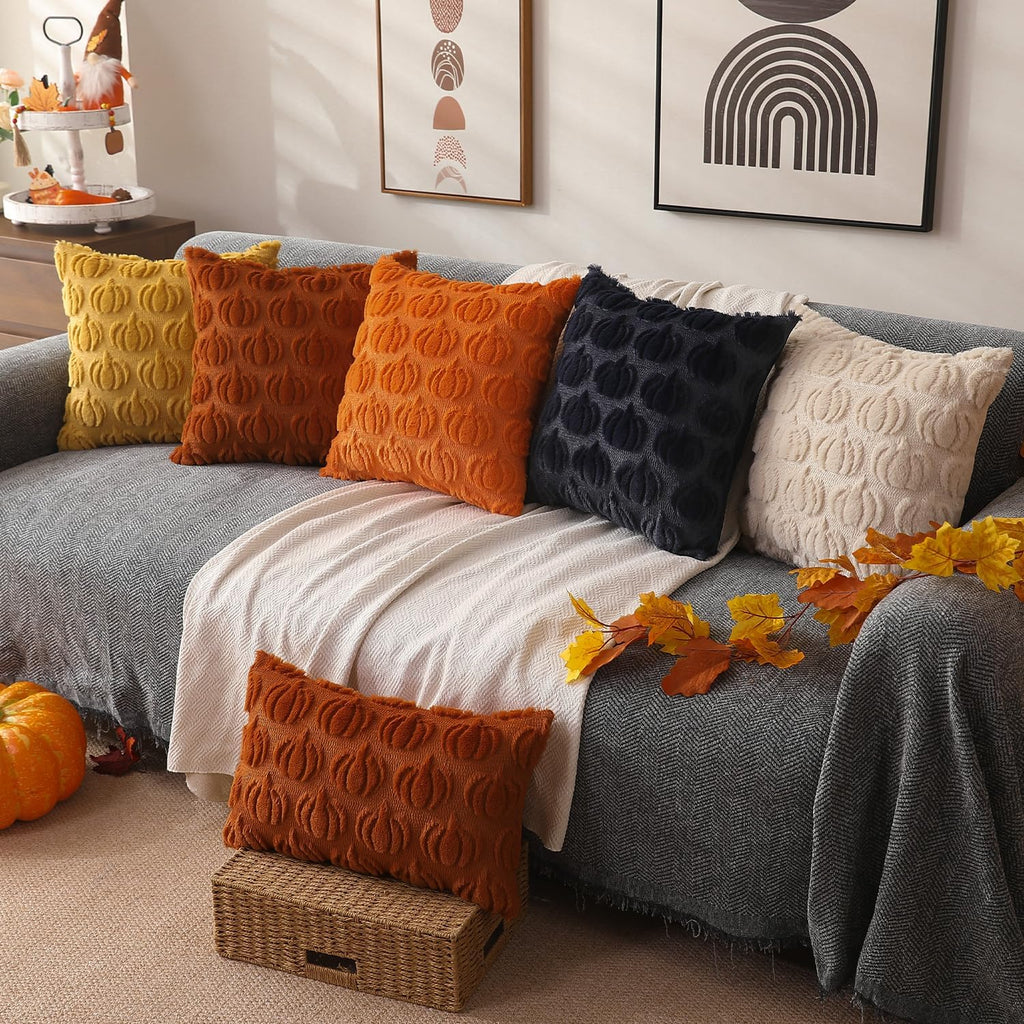 2-Pack 18×18 Fall Pumpkin Pillow Covers