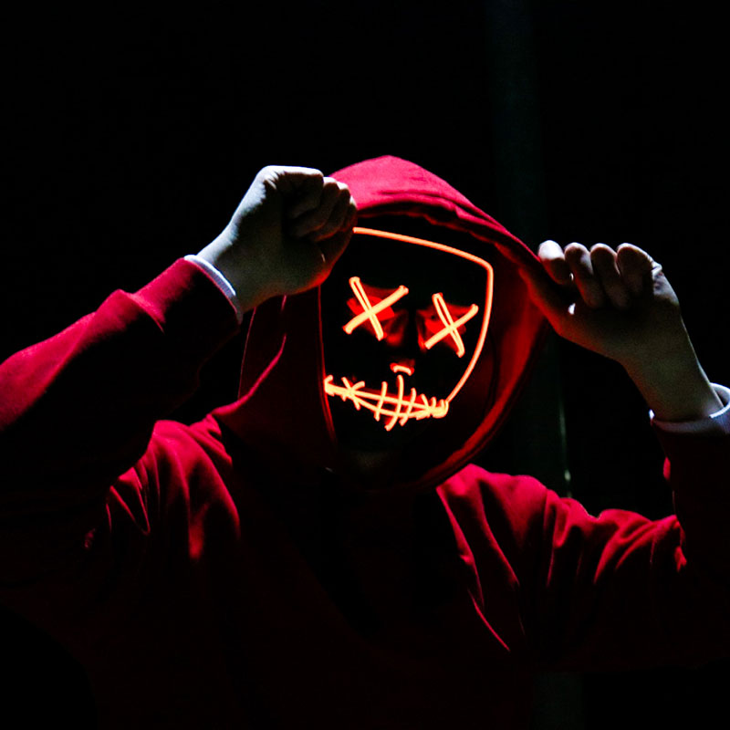 Halloween Neon Mask Led Glow Mask