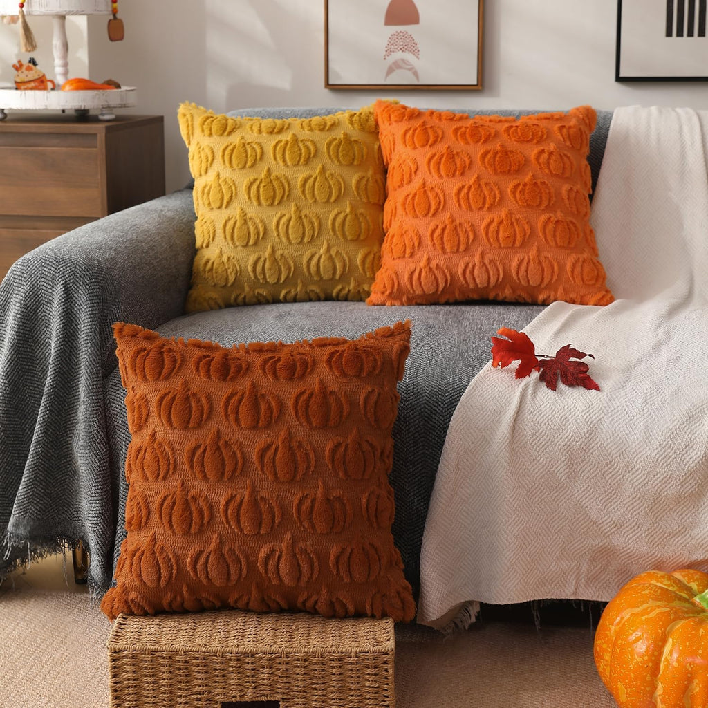 2-Pack 18×18 Fall Pumpkin Pillow Covers