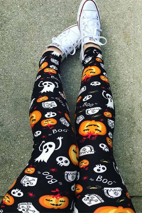 Pumpkin & Ghost Halloween Leggings