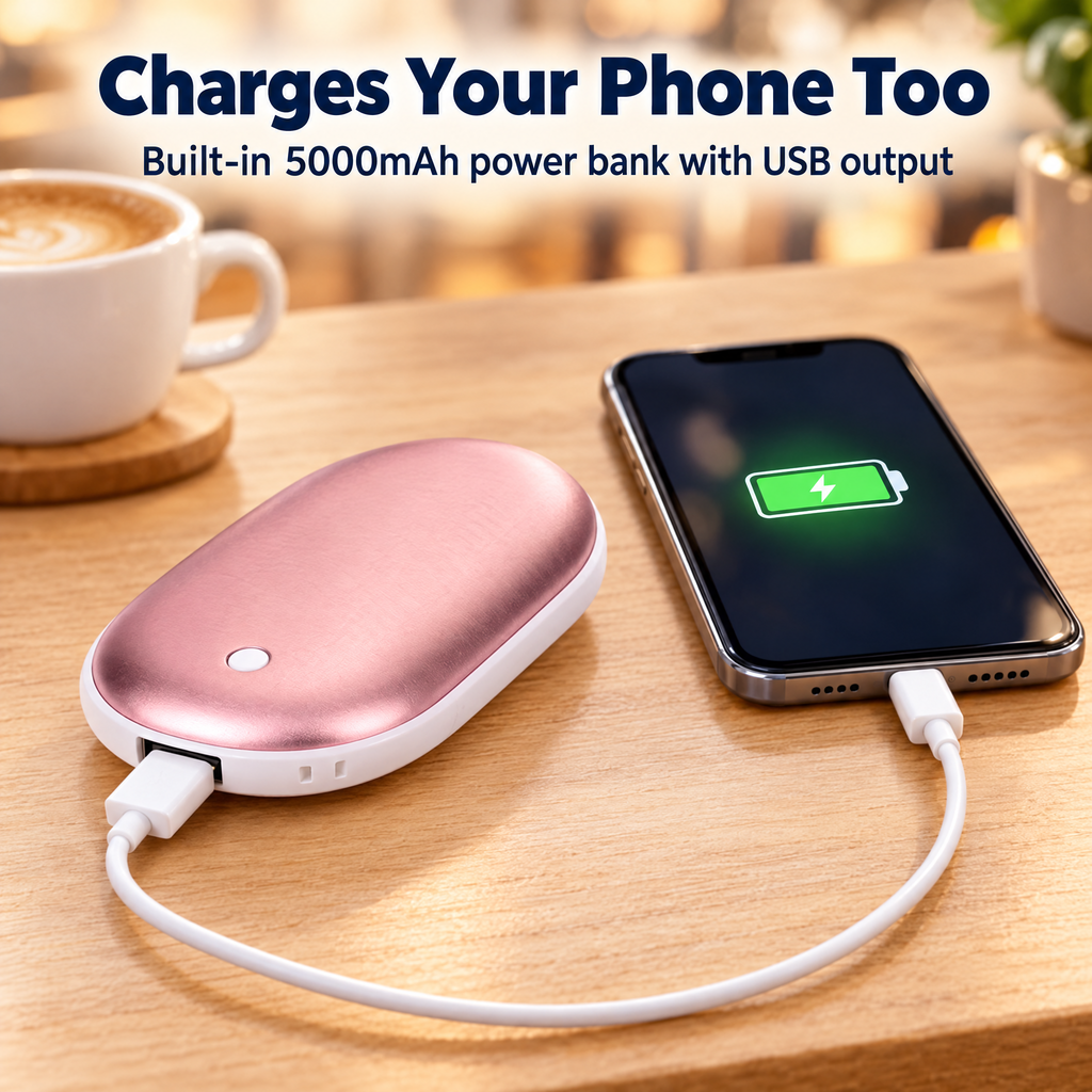 Charges your phone too: built-in 5000mAh power bank with USB output