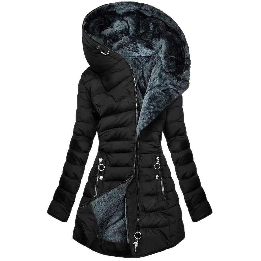 Black hooded longline jacket